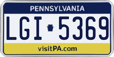 PA license plate LGI5369