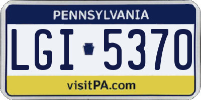 PA license plate LGI5370