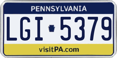 PA license plate LGI5379