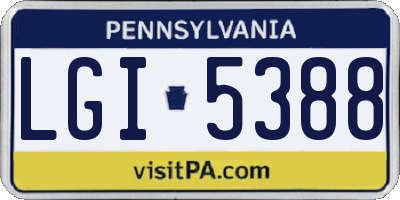 PA license plate LGI5388