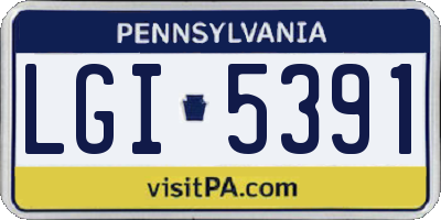 PA license plate LGI5391
