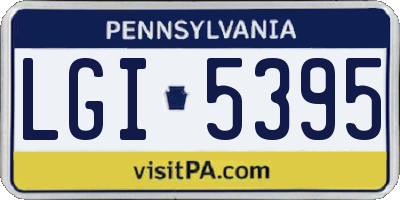 PA license plate LGI5395