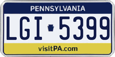 PA license plate LGI5399
