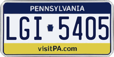 PA license plate LGI5405