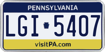 PA license plate LGI5407