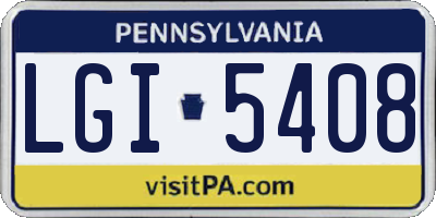 PA license plate LGI5408