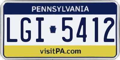PA license plate LGI5412