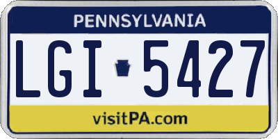 PA license plate LGI5427