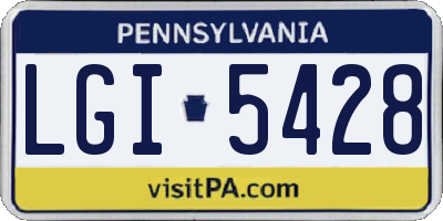 PA license plate LGI5428