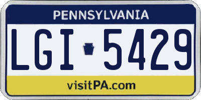 PA license plate LGI5429