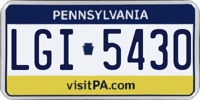 PA license plate LGI5430