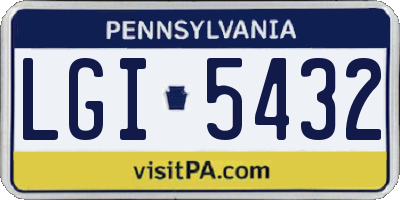 PA license plate LGI5432