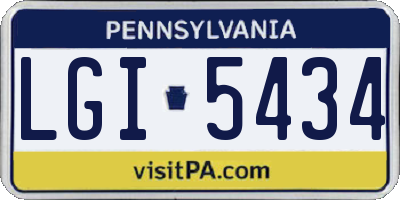 PA license plate LGI5434