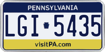 PA license plate LGI5435