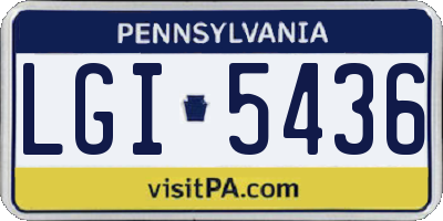 PA license plate LGI5436