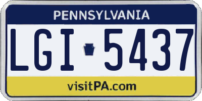 PA license plate LGI5437