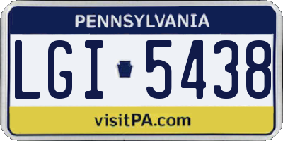 PA license plate LGI5438