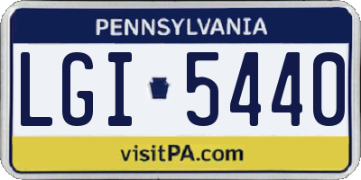 PA license plate LGI5440
