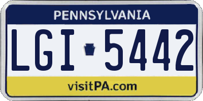 PA license plate LGI5442