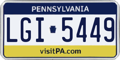 PA license plate LGI5449