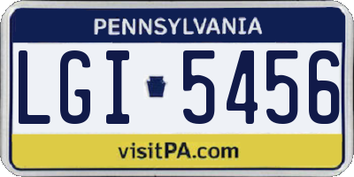 PA license plate LGI5456