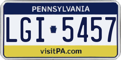 PA license plate LGI5457