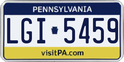 PA license plate LGI5459