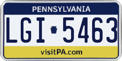 PA license plate LGI5463