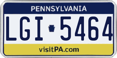 PA license plate LGI5464