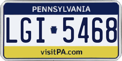 PA license plate LGI5468