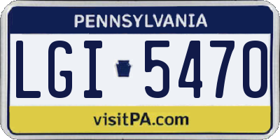 PA license plate LGI5470