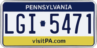 PA license plate LGI5471