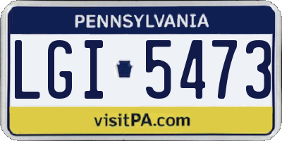 PA license plate LGI5473