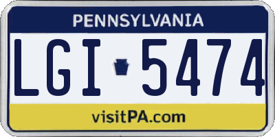PA license plate LGI5474