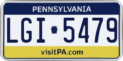 PA license plate LGI5479