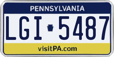 PA license plate LGI5487