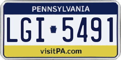 PA license plate LGI5491