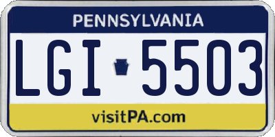 PA license plate LGI5503