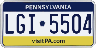 PA license plate LGI5504