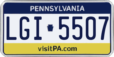 PA license plate LGI5507