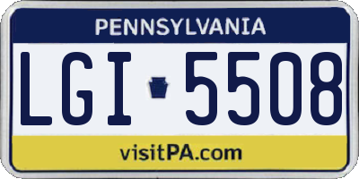 PA license plate LGI5508