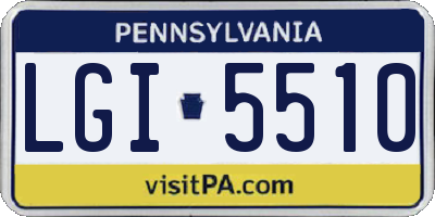 PA license plate LGI5510
