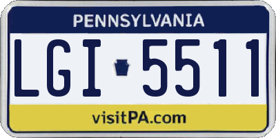 PA license plate LGI5511