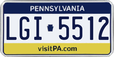 PA license plate LGI5512