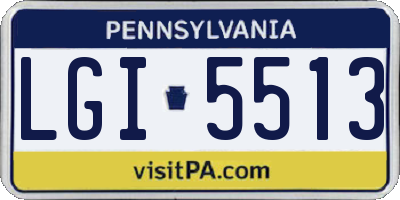 PA license plate LGI5513