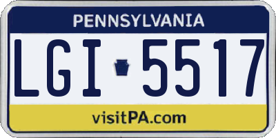 PA license plate LGI5517