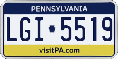 PA license plate LGI5519