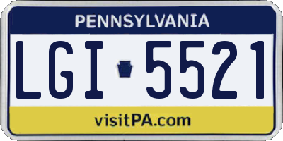 PA license plate LGI5521