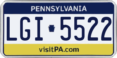PA license plate LGI5522