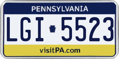 PA license plate LGI5523